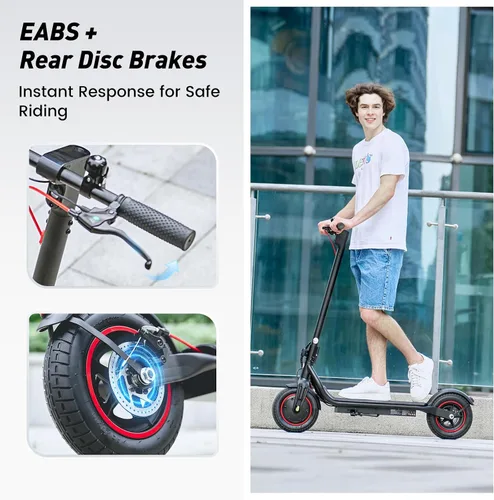 Vista 5 de Electric Scooter, 28/22 Miles Range, 28/23 MPH Speed, 10" Tire, 1000/500W Powerful Motor, Disc Brake & Smart APP, with Lights, Portable Foldable