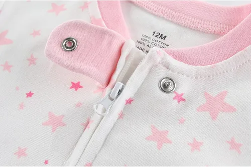 Vista 5 de ZAV Solid Unisex Infants Clothes Baby Boys Girl Footed Jumpsuits Cotton Rompers