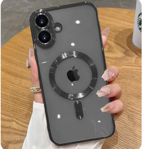 Vista 15 de Funda magnética para iPhone 12 Pro Max transparente compatible con MagSafe Funda protectora de lente de cámara integrada para iPhone 12 Pro Max