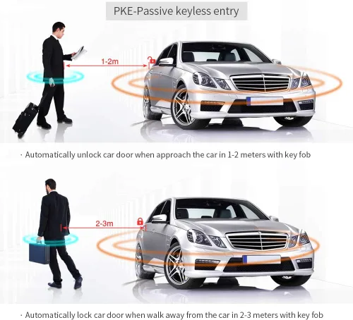 Vista 2 de EASYGUARD EC003NV-NS PKE Entrada sin llave pasiva Botón de arranque con presión del auto Control remoto de arranque y parada del motor Sensor