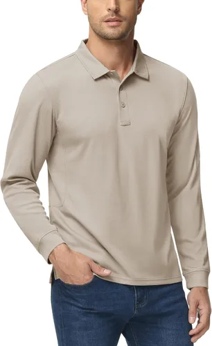 Vista 2 de TACVASEN - Camiseta de cuello polo táctica para hombre, diseño de manga larga y corta, para deportes y uso al aire libre