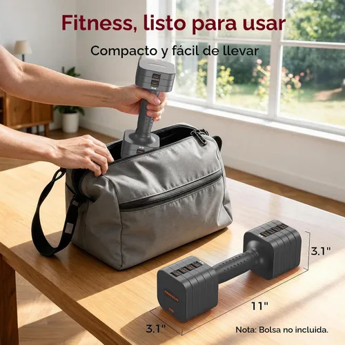 Vista 7 de FEIERDUN DB3 - Juego de mancuernas ajustables 5 en 1, 6 libras/10 libras, pesas ajustables para mujeres en casa, pesas de mano estables de doble