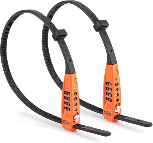 Vista 14 de CXWXC Cerradura de amarre con cremallera, 4 dígitos para casco de bicicleta, motocicleta, patineta, esquís, snowboard, cochecito y gabinete, ideal
