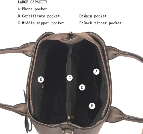 Vista 5 de Bolsos de mano para mujer de piel sintética de PU, bolso de hombro