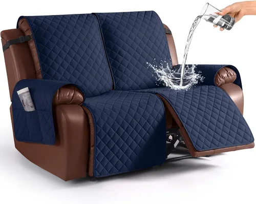 Vista 29 de KinCam Funda impermeable para sofá biplaza reclinable, funda antideslizante para sofá reclinable de 2 asientos, funda de sofá reclinable, protector