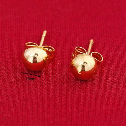 Vista 3 de Media bola Stud arete para las mujeres ronda 6mm 8mm 10mm 3par Set), varios tamaños
