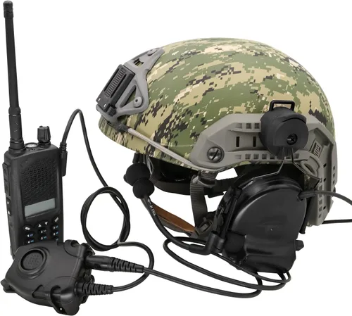 Vista 3 de COMTA 2 auriculares tácticos con U94 PTT 2pines, para airsoft, caza, al aire libre, auriculares con cancelación de ruido