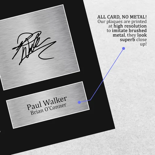 Vista 5 de HWC Trading Paul Walker Fast and Furious Regalos USL con autógrafo impreso para aficionados a recuerdos de películas - Tamaño carta de EE. UU