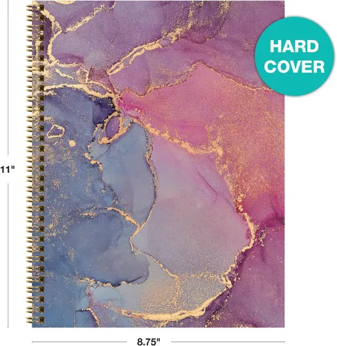 Vista 7 de Cuaderno de espiral de moda de 8.5 x 11 pulgadas, paquete de 3, 120 páginas, rayas universitarias (sólido)