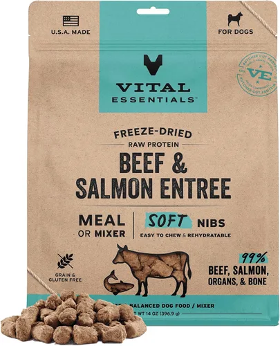 Vista 21 de Vital Essentials Harina de Res Cruda Liofilizada o Mezclador para Perros Bocados Suaves 98% Res, Órganos y Hueso 14 oz