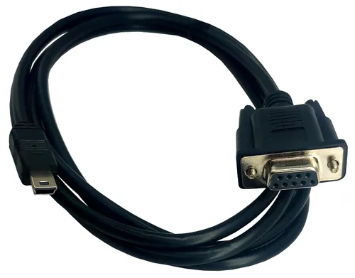 Vista 5 de Adaptador USB a serie RS232, USB Mini 5 pines macho a DB9 9 pines hembra convertidor serie cable 1.8M/6 pies (ángulo recto mini USB a serie RS232)
