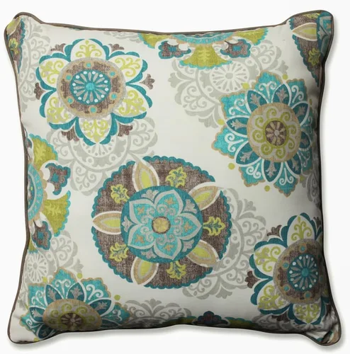 Vista 10 de Pillow Perfect Almohada decorativa floral para interiores y exteriores, relleno de felpa, resistente a la intemperie y a la decoloración, lumbar