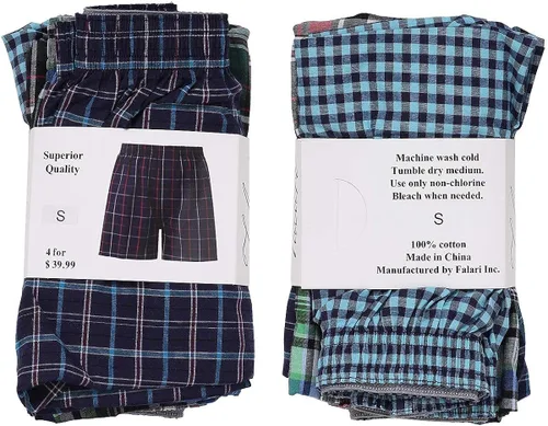Vista 4 de Falari - Ropa interior para hombre 4 unidades100 algodón de primera calidad