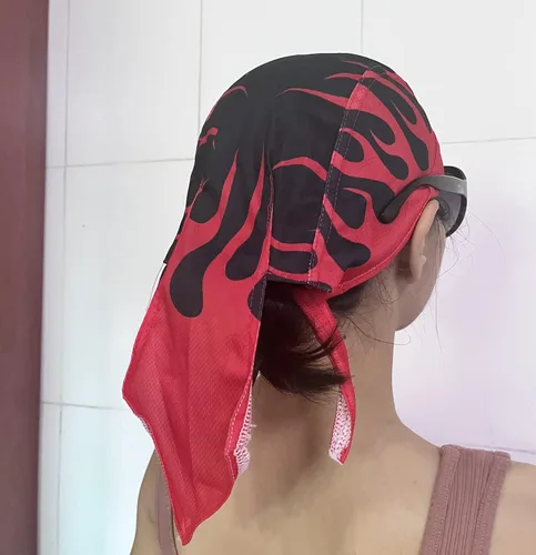 Vista 4 de RichLuner 8 Pieces Do Rag Skull Summer Cap Cooling Helmet Liner Sweat Wicking Head Wraps Bandana for MenWomen