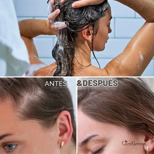 Vista 3 de Champú de terapia de pérdida de cabello el mejor champú para cabello saludable ingredientes nutritivos que alimentan e hidratan el cabello