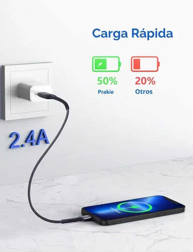 Vista 2 de Cable de carga corto para iPhone de 1 pie, paquete de 2 unidades, USB Lightning certificado MFi de Apple