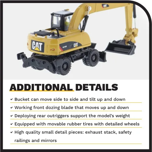 Vista 5 de Diecast Masters Excavadora de ruedas Caterpillar M318D HO Series Vehículo