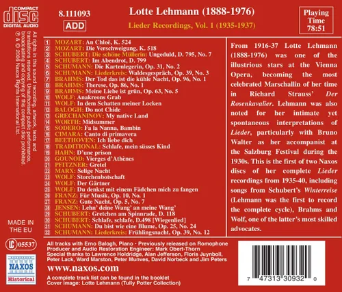 Vista 2 de Lotte Lehmann-Lieder Vol