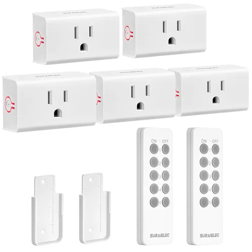 Vista 9 de SURAIELEC Enchufe de salida de control remoto, interruptor de luz inalámbrico, rango de RF de 100 pies