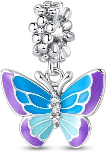 Vista 26 de Dijes de plata de ley 925 para pulseras, collares, colgante con circonitas cúbicas 5A dije charm para mujeres joyería DIY