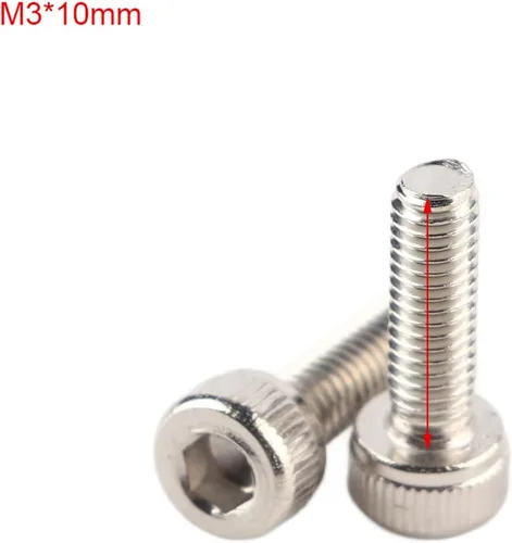 Vista 2 de 100 tornillos de cabeza hexagonal de acero inoxidable 304, M3 x 6/8/10/12/14/16/18/20/22/25/1.181 in (M3 x 10)