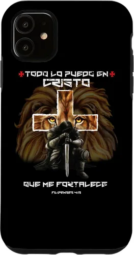 Vista 8 de Funda para iPhone 11 Pro Max Filipenses 4 13 Versos Biblicos English Regalos Cristianos