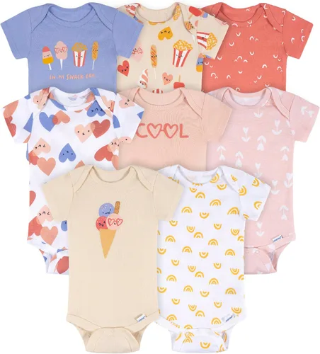 Vista 9 de Onesies Brand - Paquete de 8 mamelucos de manga corta para bebé niña Berry Happy