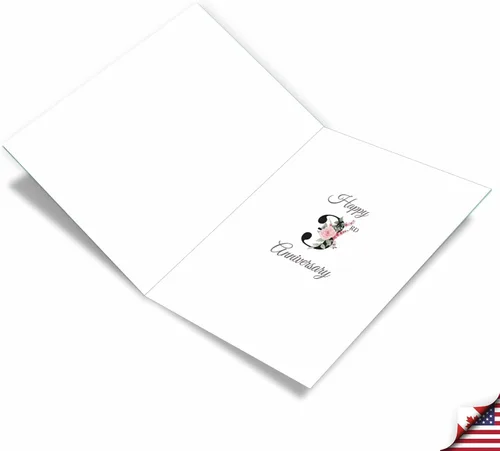 Vista 2 de NobleWorks Tarjeta de felicitación de aniversario Jumbo 3rd Milestone de 8.5 x 11 pulgadas con sobre para hombres, mujeres (1 unidad) Floral Couple