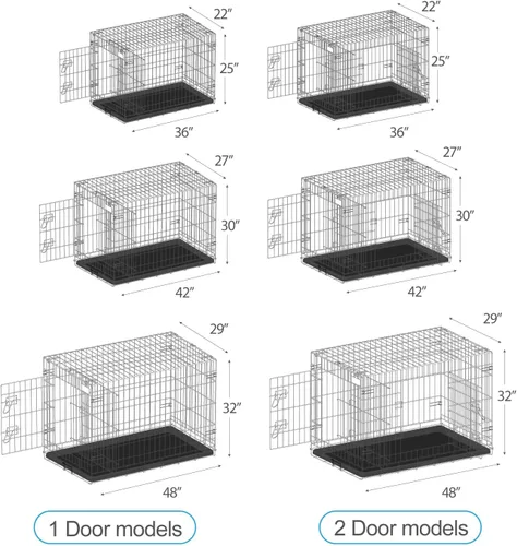 Vista 5 de PetsTuff Great CRATES - Jaula grande para perros de 36 pulgadas, perrera resistente con panel divisor para mascotas de 40 a 60 libras, bandeja