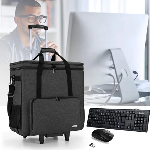 Vista 7 de CURMIO Estuche de transporte para PC, bolsa de torre de escritorio de doble Negro