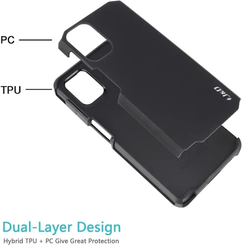 Vista 6 de J&D Funda compatible con Moto G Stylus 2021, resistente funda híbrida resistente con protector de pantalla de vidrio (paquete de 2), no compatible