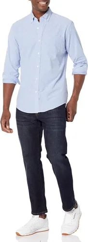 Vista 5 de Tienda Essentials Camisas de manga larga para hombre Casual - Bolsillo de ajuste regular Oxford