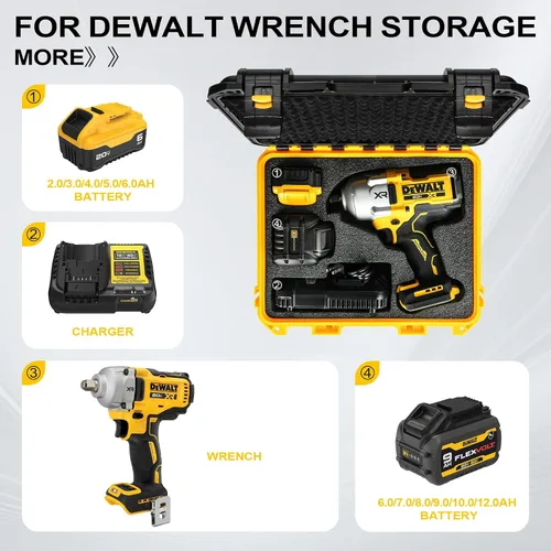 Vista 3 de HOSOCASE - Funda rígida para llave de impacto inalámbrica Dewalt 20V Max DCF900 Waterproof Tool Box for Dewalt Impact Wrench