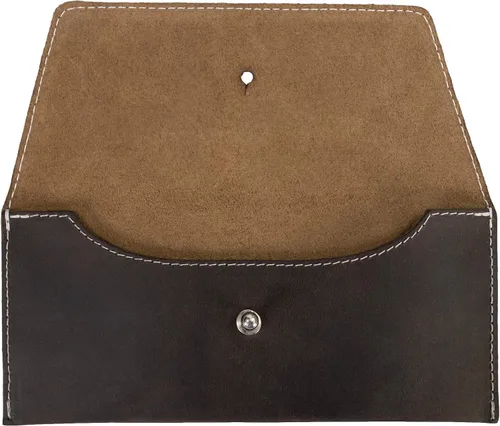 Vista 4 de Hide & Drink, Bolsa larga de utilidad hecha a mano de cuero de grano completo, elegante cartera para llevar y almacenar efectivo, monedas, tarjetas