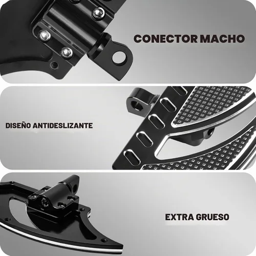Vista 4 de Pisos Amplios para Motocicleta para Conductor y Pasajero Estriberas Frontales y Traseras para Harley Touring, Electra Glide, Road Glide, Road