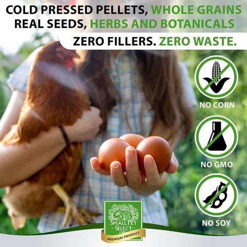 Vista 2 de Small Pet Select Alimento en capa de pollo, sin OMG, sin maíz, sin soja, 18% de proteína, 10 libras
