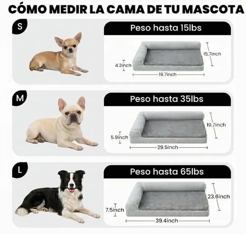 Vista 3 de Cama ortopédica para perros pequeños de 20 x 16 pulgadas, cama de espuma