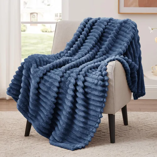 Vista 30 de EXQ Home Manta suave y suave de forro polar, acogedora y ligera para sofá o cama, manta de franela cálida y mullida para todas las estaciones