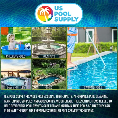 Vista 7 de U.S. Pool Supply Cepillo de piscina de 13 pulgadas con cerdas de goma y borde de escobilla – Seguro para revestimientos de vinilo, ideal
