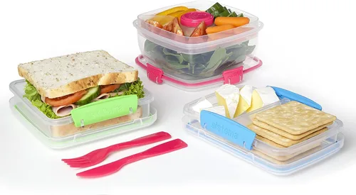 Vista 3 de Sistema To Go Collection Sandwich Box Contenedor de almacenamiento de alimentos, 15.2 onzas, azul