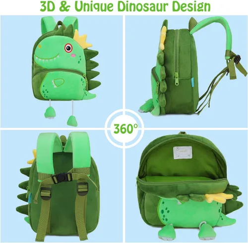 Vista 6 de Mochila pequeña de felpa con correa para el pecho para niños pequeños y niñas con correa para el pecho