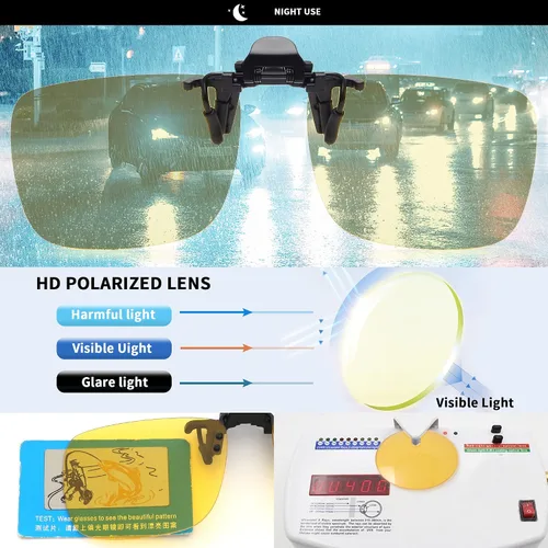 Vista 3 de JM Lentes de sol polarizados con clip sin marco para lentes graduados