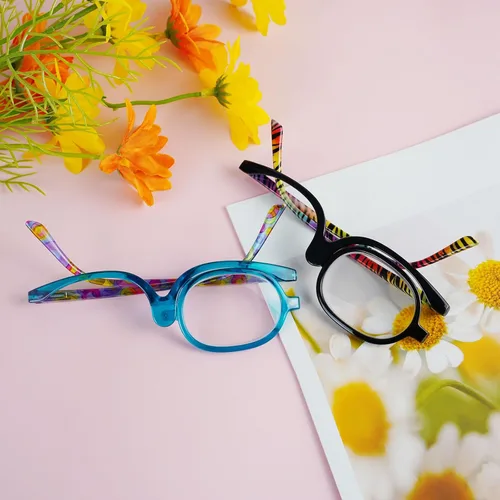 Vista 5 de 2 Pack Makeup Reading Glasses for Women Magnifying Flip Down Cosmetic Readers with Spring Hinge