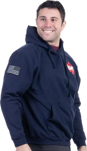 Vista 4 de Ann Arbor T-shirt Co. EMT AEMT Star Life Medical Paramedic Ambulance Emergency for Men Women Hooded Sweatshirt Hoody