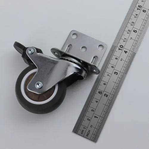 Vista 6 de Semetall Ruedas de montaje lateral de 2 pulgadas, ruedas silenciosas de goma en forma de L de 600 libras, ruedas giratorias de 360 grados