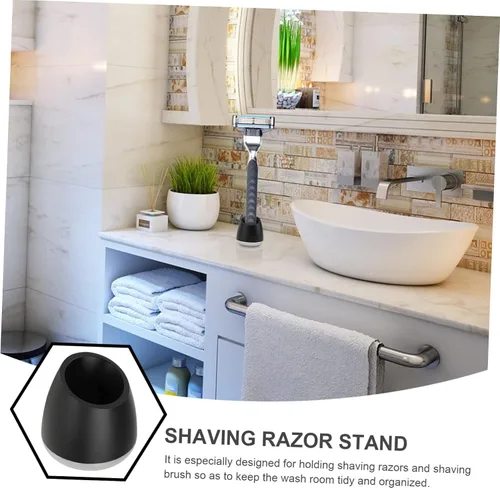 Vista 7 de Angoily 2pcs Aluminium Alloy Shaving Razor Stand with Oblique Opening Resistant Holder for Organized Bathroom Storage Smooth Edges Durable Base for