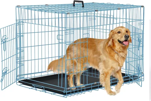 Vista 16 de Jaulas de 24 pulgadas para perros pequeños, 20 libras, jaula plegable para mascotas con bandeja de panel divisor, jaula de doble puerta para Negro