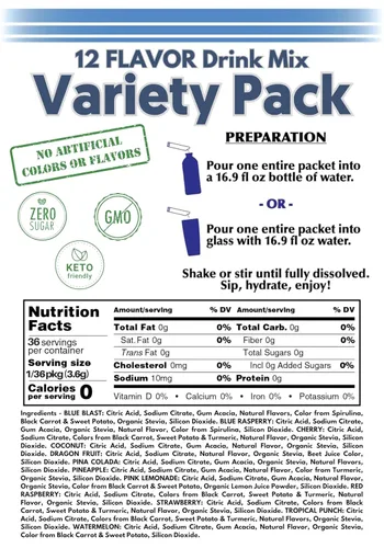 Vista 2 de Mezcla de bebida - 2GO (variedad totalmente natural - 12 sabores)