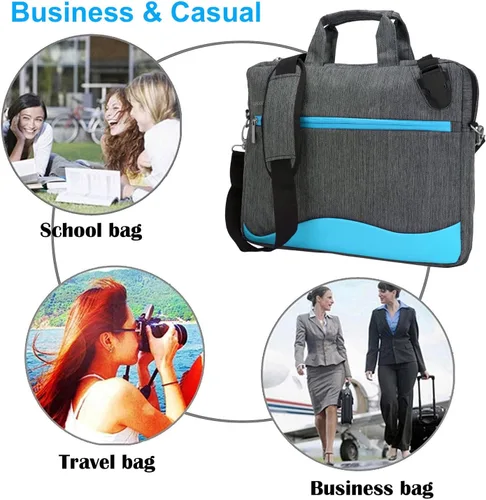 Vista 8 de Maletín de hombro para laptop de 13, 14, 15.6, 16, 17.3 pulgadas, para hombres y mujeres, negocios o casual
