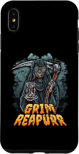 Vista 7 de iPhone 13 Grim Reapurr divertido disfraz de Halloween calabaza Parca gato caso
